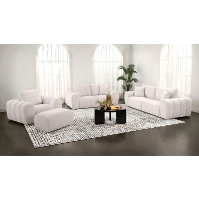 Burnett 4-piece Chenille Upholstered Sofa Set Ivory