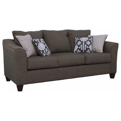 Salizar Upholstered Flared Arm Sofa Charcoal Grey