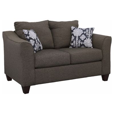Salizar Upholstered Flared Arm Loveseat Charcoal Grey