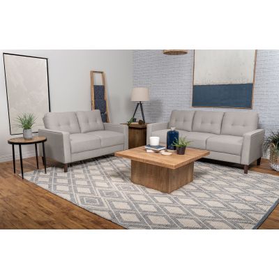 Bowen 2-piece Upholstered Track Arm Tufted Sofa Set Beige