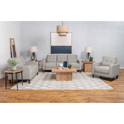 Bowen 3-piece Upholstered Track Arm Tufted Sofa Set Beige