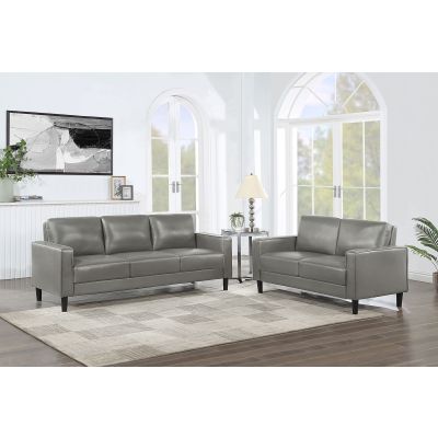 Ruth 2-piece Upholstered Track Arm Sofa Set Grey