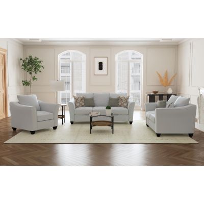 Salizar 3-piece Upholstered Flared Arm Sofa Set Sand