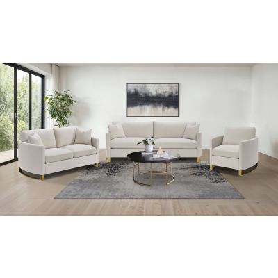 Corliss 3-piece Upholstered Arched Arm Sofa Set Beige