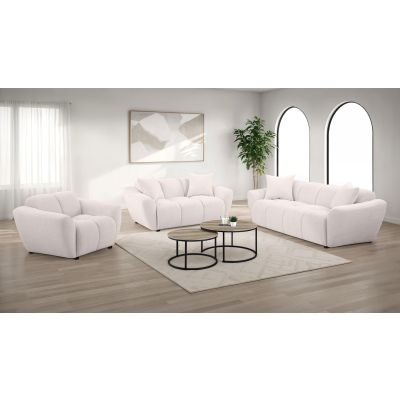 Destino 3-piece Chenille Splayed Arm Sofa Set Greige