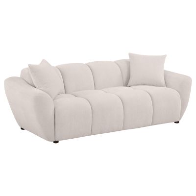 Destino Chenille Upholstered Splayed Arm Sofa Greige