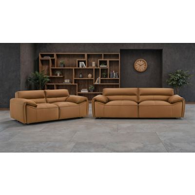 Buxton 2-piece Leather Upholstered Sofa Set Orange