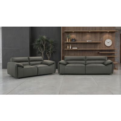 Buxton 2-piece Leather Upholstered Sofa Set Graphite