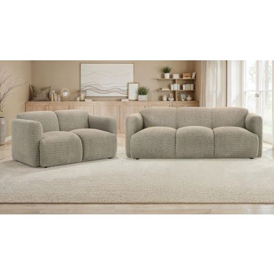 Dorset 2-piece Upholstered Round Track Arm Sofa Set Brown