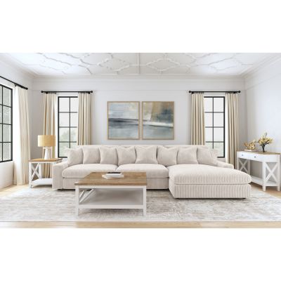 Blaine Upholstered Reversible Chaise Sectional Sofa Sand