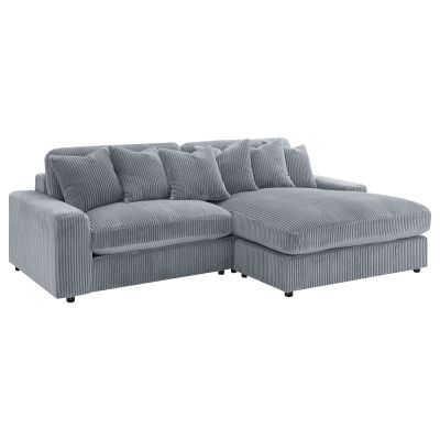 Blaine Upholstered Reversible Chaise Sectional Sofa Fog