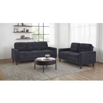 Bowen II 2-piece Upholstered Track Arm Sofa Set Steel Grey