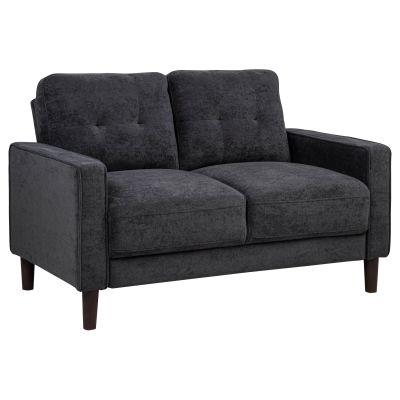 Bowen II Fabric Upholstered Track Arm Loveseat Steel Grey