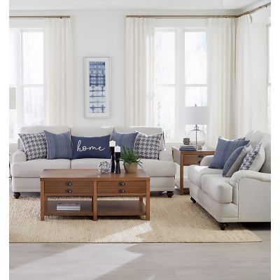 Glenn 2-piece Upholstered Sofa Set Light Grey and Blue