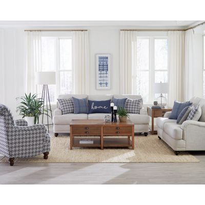 Glenn 3-piece Upholstered Sofa Set Light Grey and Blue