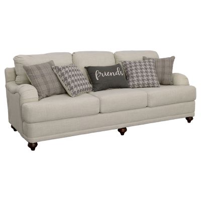 Glenn Upholstered English Arm Sofa Light Grey and Grey