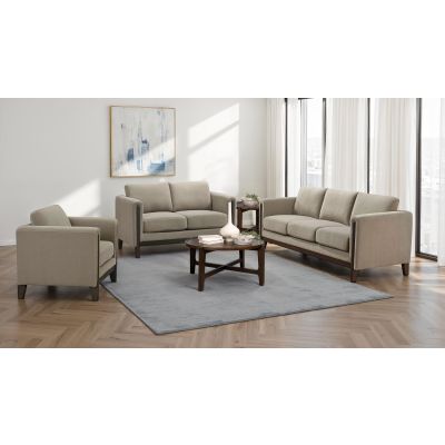 Islington 3-piece Upholstered Panel Arm Sofa Set Taupe