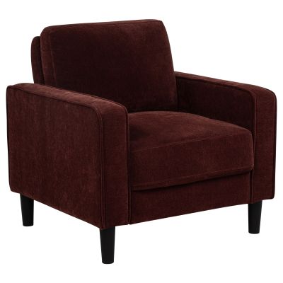 Ruth Fabric Upholstered Track Arm Accent Chair Rust Red