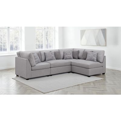 Cambria 4-piece Upholstered Modular Sectional Sofa Grey