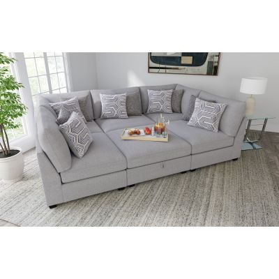 Cambria 6-piece Upholstered Modular Sectional Sofa Grey
