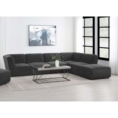 Sunny 6-piece Upholstered Modular Sectional Sofa Charcoal