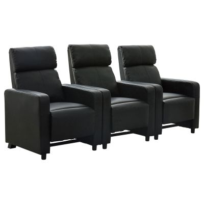 Toohey Upholstered Tufted Recliner Living Room Set Black