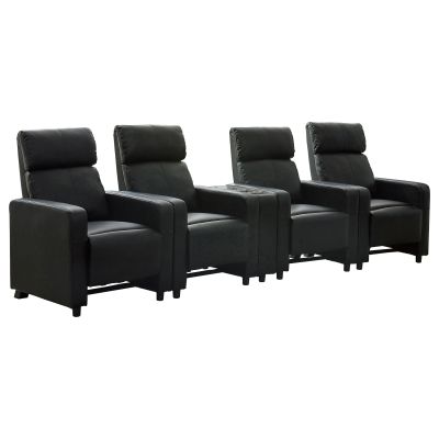 Toohey Upholstered Tufted Recliner Living Room Set Black