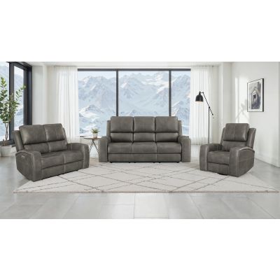 Brickston 3-piece Triple Power Reclining Sofa Set Charcoal