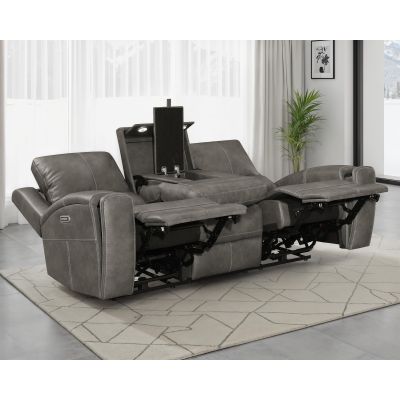 Brickston Triple Power Reclining Sofa Charcoal