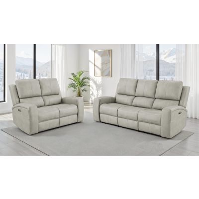 Brickston 2-piece Triple Power Reclining Sofa Set Grey