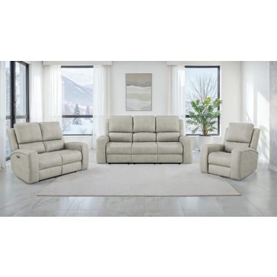 Brickston 3-piece Triple Power Reclining Sofa Set Grey