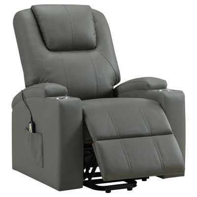 Armstrong Upholstered Power Lift Massage Recliner Grey