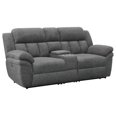 Bahrain Upholstered Power Loveseat Charcoal