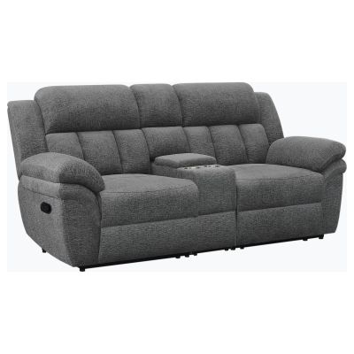 Bahrain Upholstered Motion Loveseat Charcoal