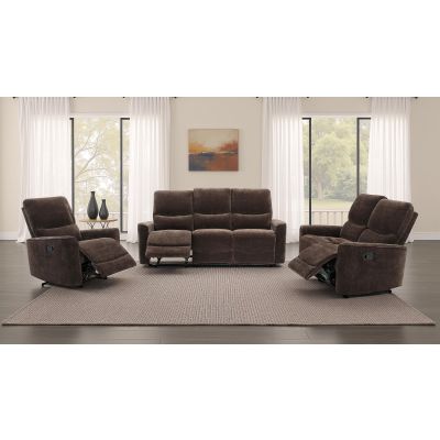 Navarro 3-piece Upholstered Reclining Sofa Set Dark Brown