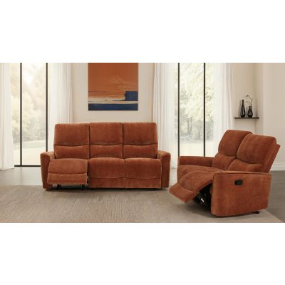 Navarro 2-piece Upholstered Reclining Sofa Set Orange