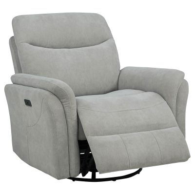 Adler Upholstered Power Swivel Glider Recliner Ivory