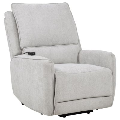Sylmar Chenille Upholstered Dual Power Lift Recliner Dove Grey