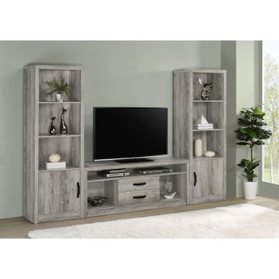 Burke 3-piece 59-inch TV Entertainment Center Grey Driftwood