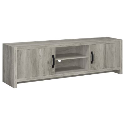 Burke 2-door Engineered Wood 71-inch TV Stand Grey Driftwood