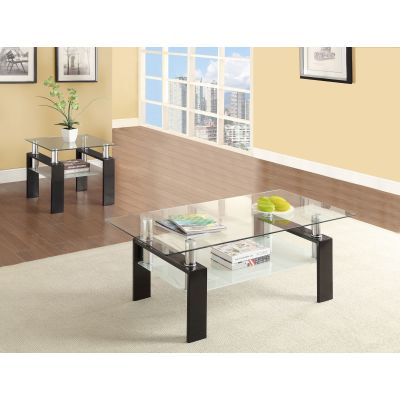 Dyer 2-piece Rectangular Coffee and End Table Set Black