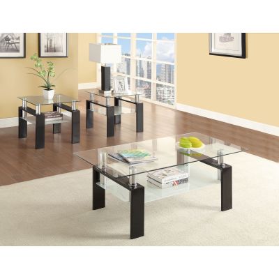 Dyer 3-piece Rectangular Coffee and End Table Set Black