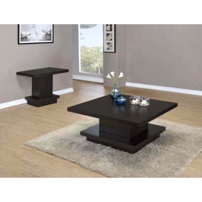 Reston 2-piece Square Coffee and End Table Set Cappuccino