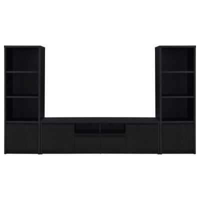 Winfield 3-piece Entertainment Center 78-inch TV Stand Black
