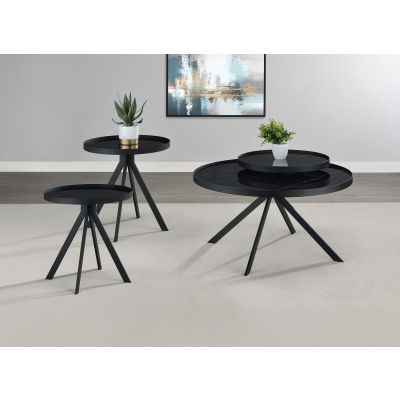 Briggs 3-piece Round Coffee and End Table Set Black