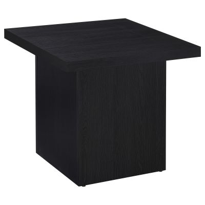 Devar Square Engineered Laminate End Side Table Black