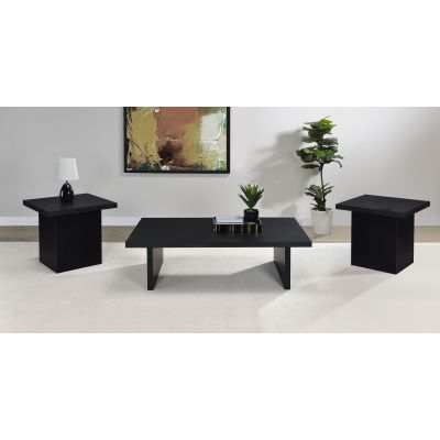 Max 3-piece Rectangular Coffee and End Table Set Black