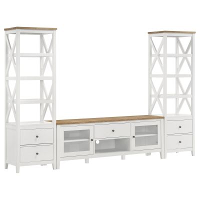 Hollis 3-piece 67-inch TV Stand Entertainment Center White