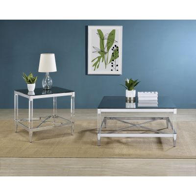 Lindley 2-piece Square Coffee and End Table Set Chrome