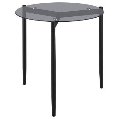 Rosalie Round Smoked Glass Top End Table Grey